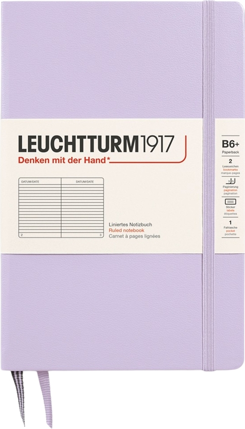 Užrašų knygelė Leuchtturm 1917 B6+, linijomis, kietu viršeliu, 219 puslapių, alyvinė, 80 g/m²
