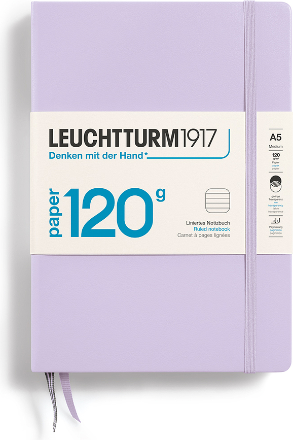 Užrašų knygelė linijomis kietu viršeliu Edition 120 A5, 203 puslapiai, alyvinė, 120 g/m²