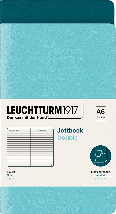 Užrašų knygelės Jottbook A6, linijomis, lanksčiu viršeliu, mėlynos, 80 g/m², 2 vnt.