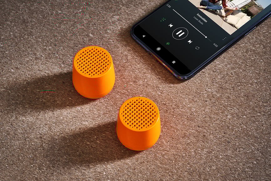 Altavoces Twin Mino+ con acabado brillante, amarillos, Pack de 2