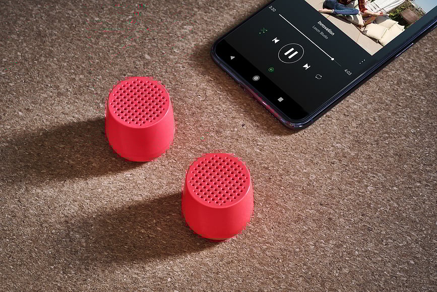 Altavoces Twin Mino+ con acabado brillante, amarillos, Pack de 2