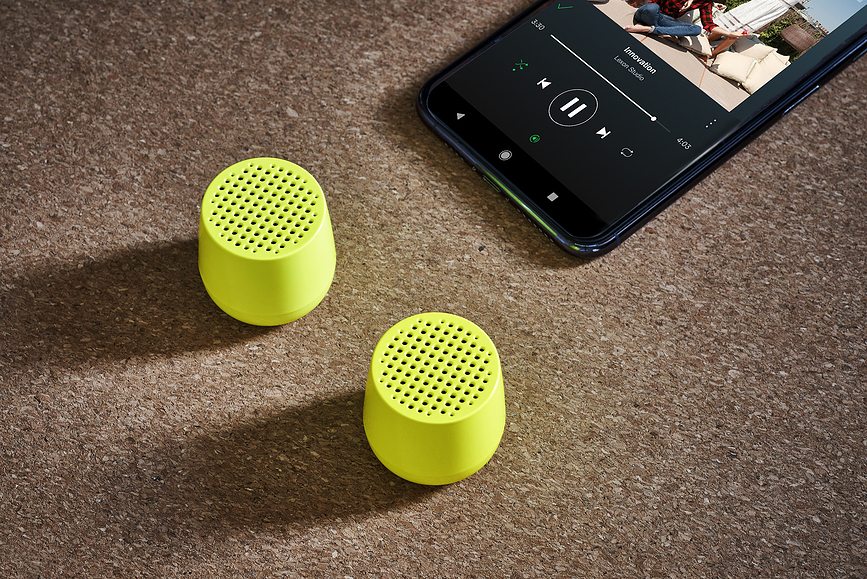 Altavoces Twin Mino+ con acabado brillante, amarillos, Pack de 2