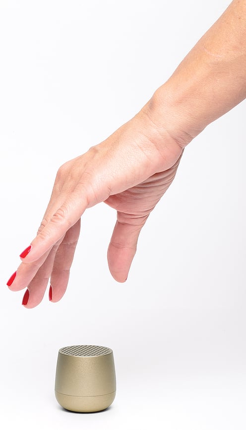 Altavoz de aluminio Mino+, azul claro