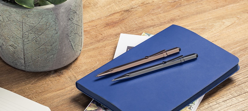 Bee 2 Stylo Bille avec stylet, chrome métallique