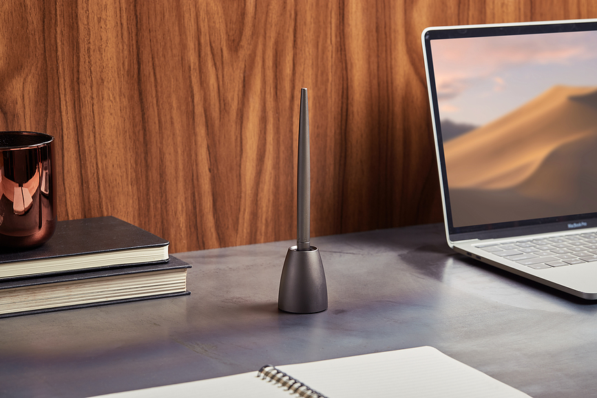 Bolígrafo Roller Various, dorado, con base