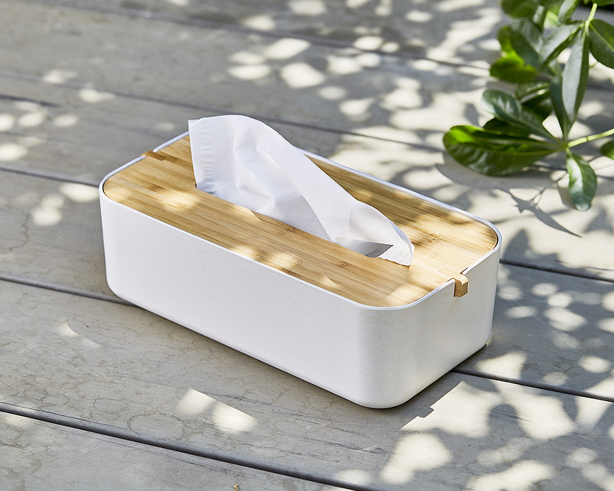 Caja para pañuelos Zen, blanco crema
