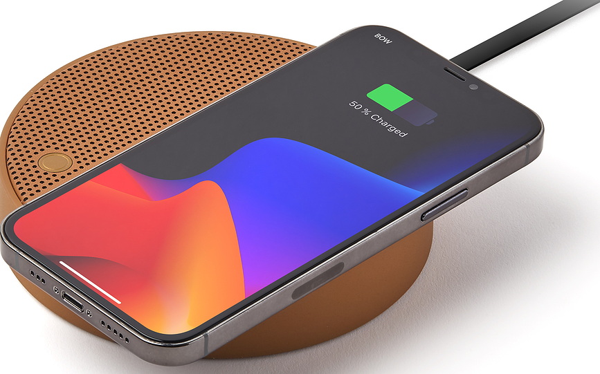 Cargador Inalámbrico con altavoz Oslo Energy+, rojo oscuro