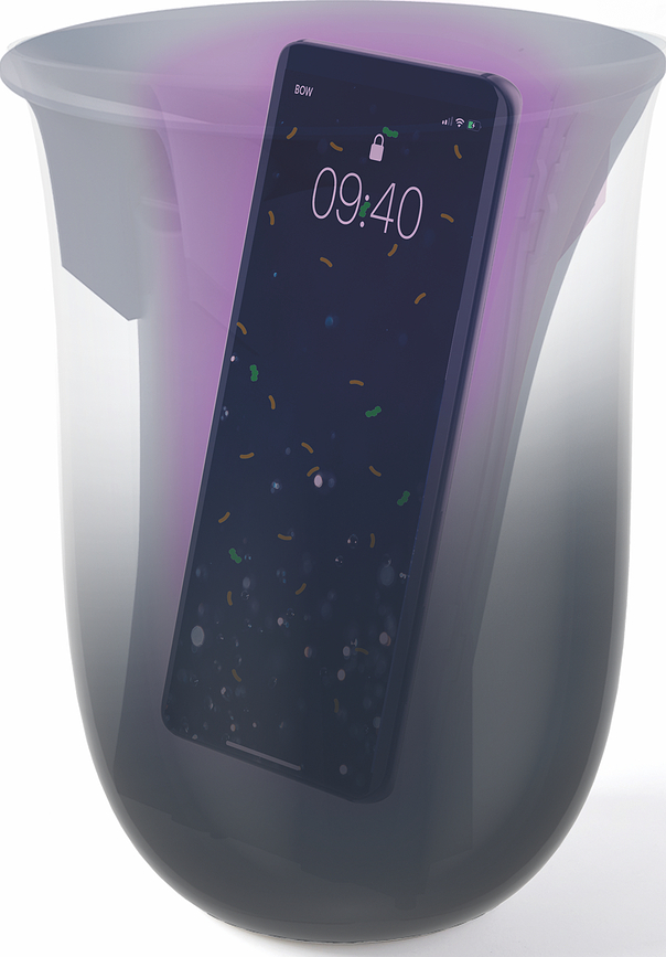 Cargador inalámbrico con esterilizador UV Oblio, azul marino