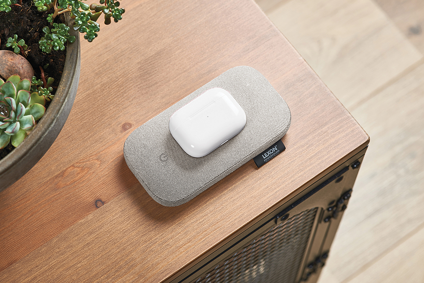 Cargador Inalámbrico con altavoz Powersound, azul marino