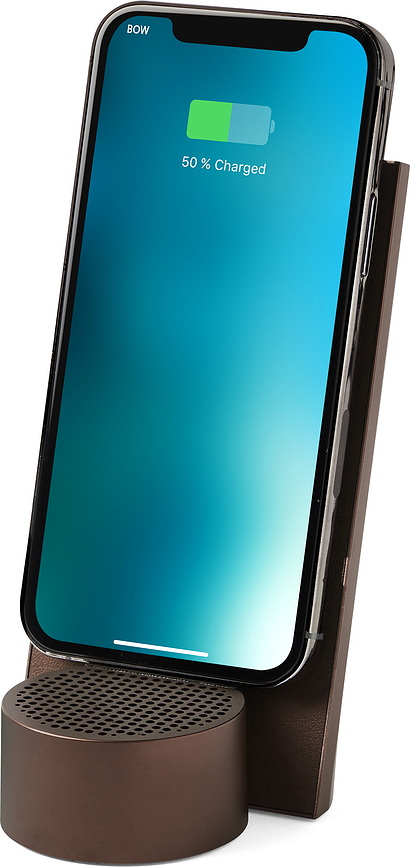 Caricabatterie senza fili City marroncino con altoparlante bluetooth