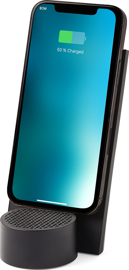 City Chargeur sans fil avec haut-parleur Bluetooth, noir