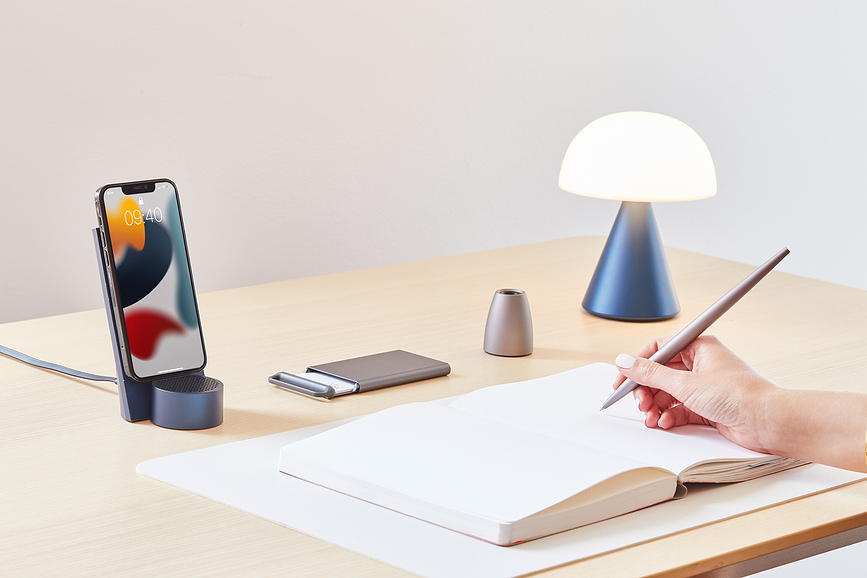 City Chargeur Sans Fil avec enceinte Bluetooth, doré