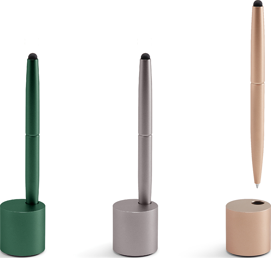 City Stylo Bille avec support, gris canon de fusil