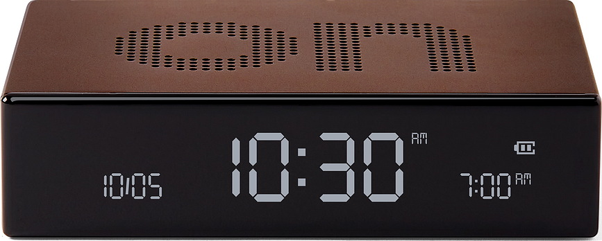 Despertador reversible Flip Premium, marrón