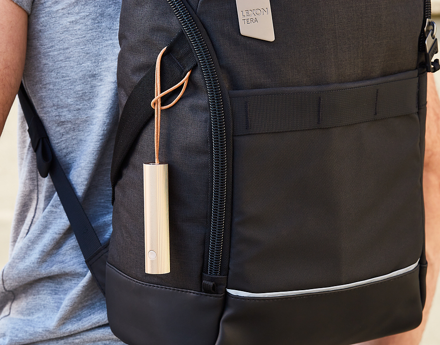 Fine Porte-clés avec lampe de poche, rouge