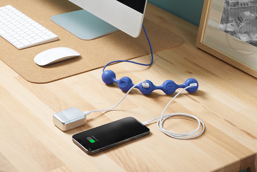 Hub USB Peas Hub 2, 4 puertos, caqui