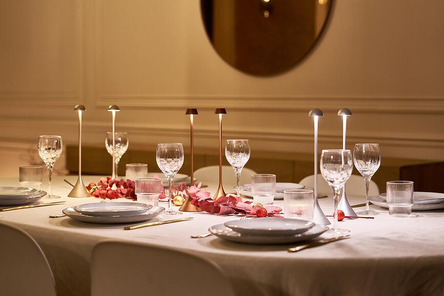 Lámpara de Mesa Steli Bell, rosa claro