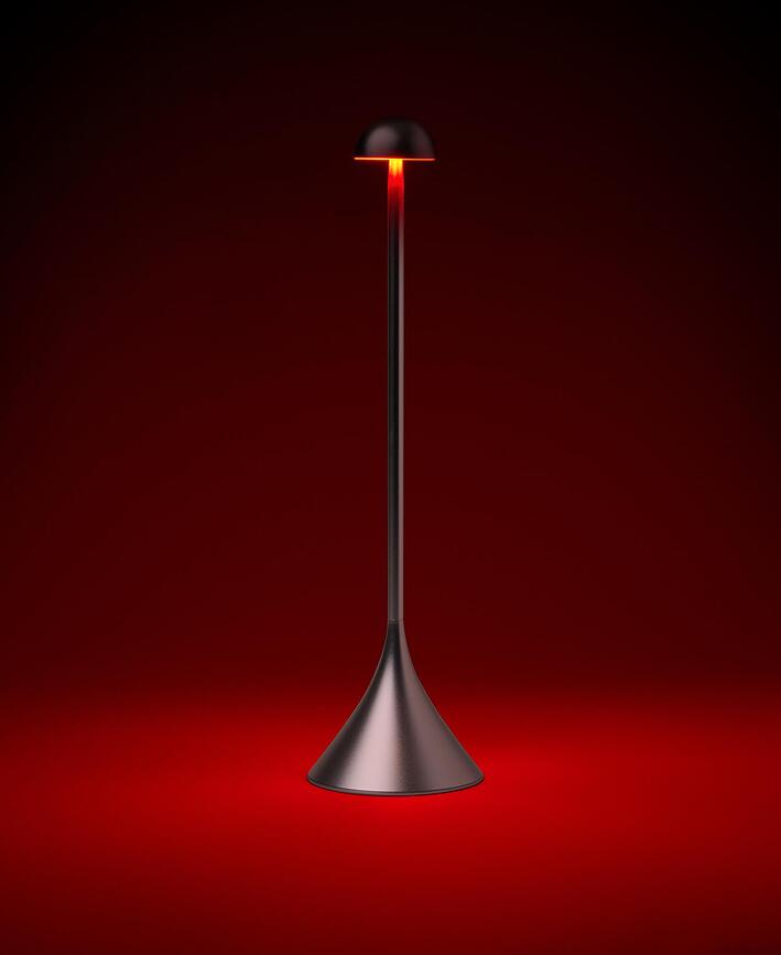 Lámpara de Mesa Steli Dome, rojo oscuro