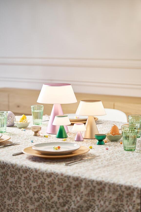 Luma L Lampe LED, argent foncé