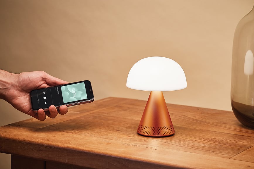 Mina Audio L Lampa LED s Bluetooth zvučnikom aluminij