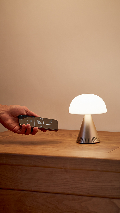 Mina Audio L Lampe LED avec haut-parleur Bluetooth, aluminium