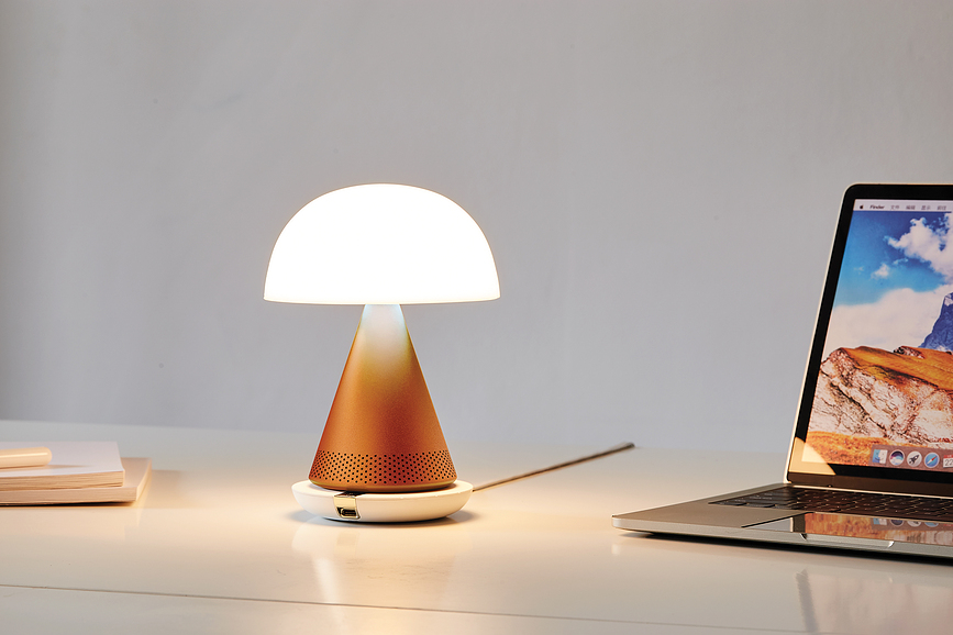 Mina Audio L Lampe LED avec haut-parleur Bluetooth, aluminium