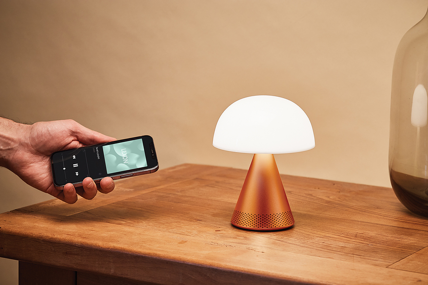 Mina Audio L Lampe LED avec haut-parleur Bluetooth, aluminium