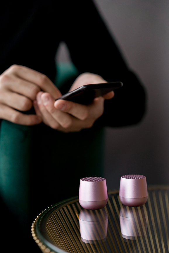 Mino+ Enceinte portable, dorée, en aluminium