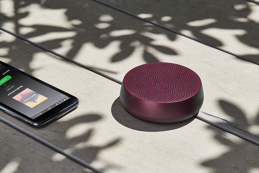 Mino L Enceinte, rouge, en aluminium