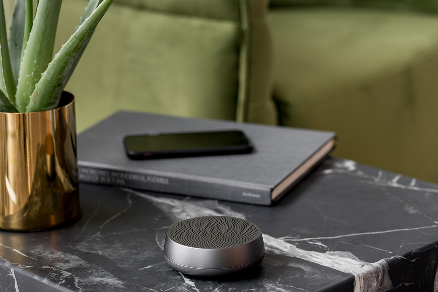 Mino L Enceinte, rouge, en aluminium