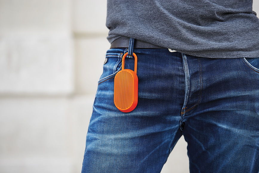 Mino T Ηχείο αδιάβροχο, πορτοκαλί, με γάντζο και βάση