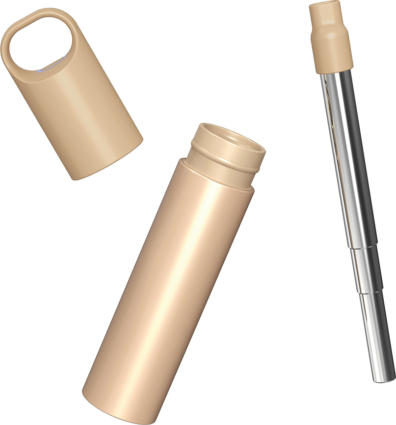 Nomaday Paille avec stérilisateur UV, noire, Set 3 pièces