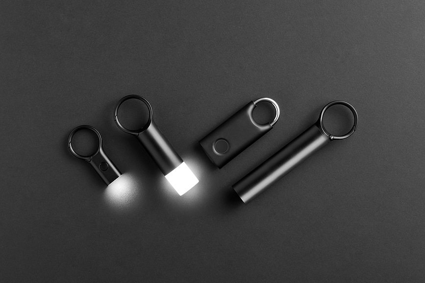 Nomaday Porte-clés avec lampe de poche, noir