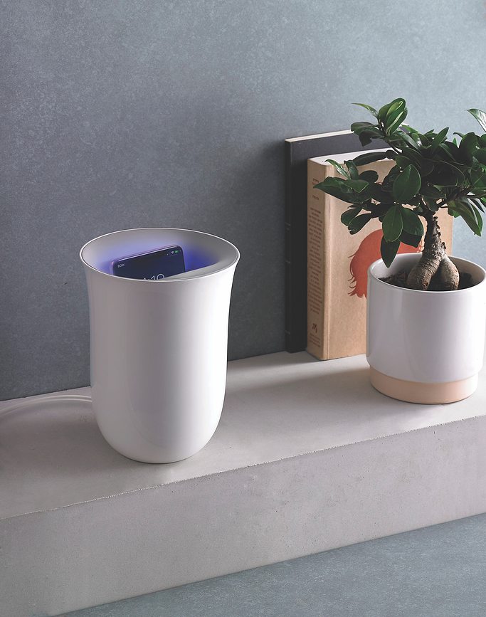 Oblio Ασύρματος Φορτιστής, με απολύμανση UV, μπλε navy