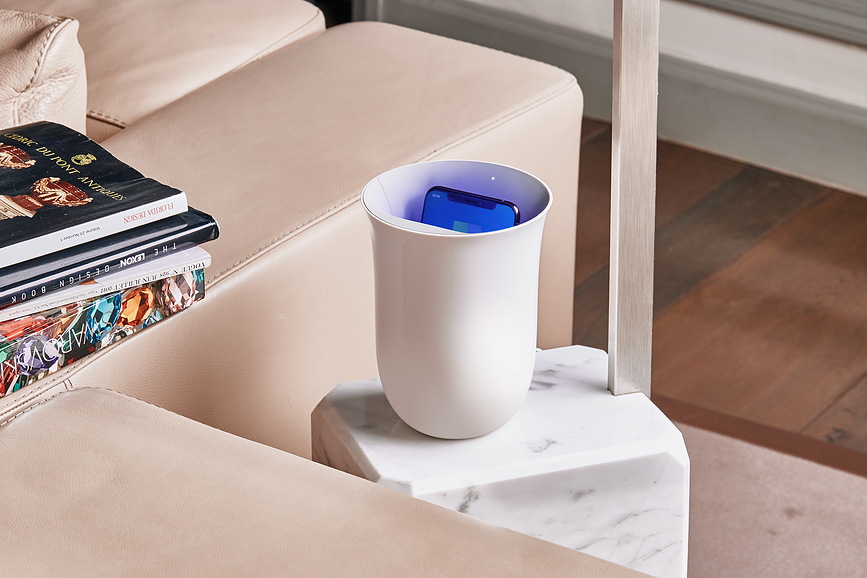 Oblio Punjač bežični s UV dezinfektorom tamnoplavi