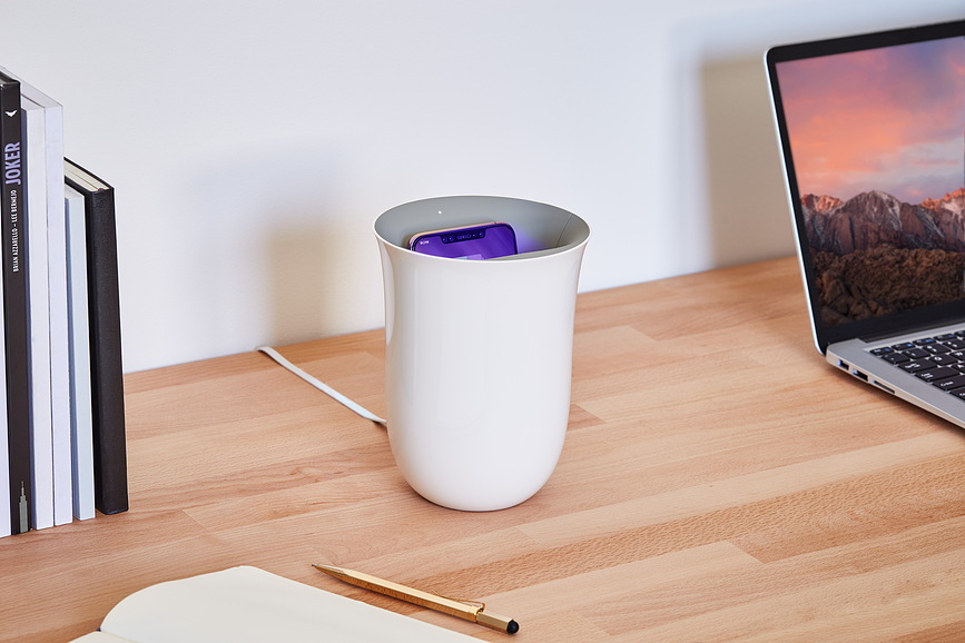 Oblio Punjač bežični s UV dezinfektorom tamnoplavi