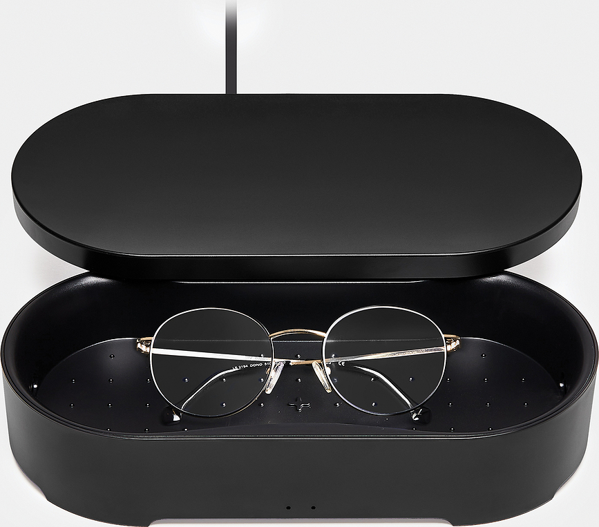 Oblio Box Brezžični polnilnik z UV dezinfektorjem, črn