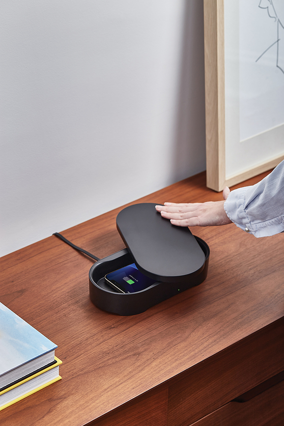 Oblio Box Chargeur sans fil avec stérilisateur UV, noir