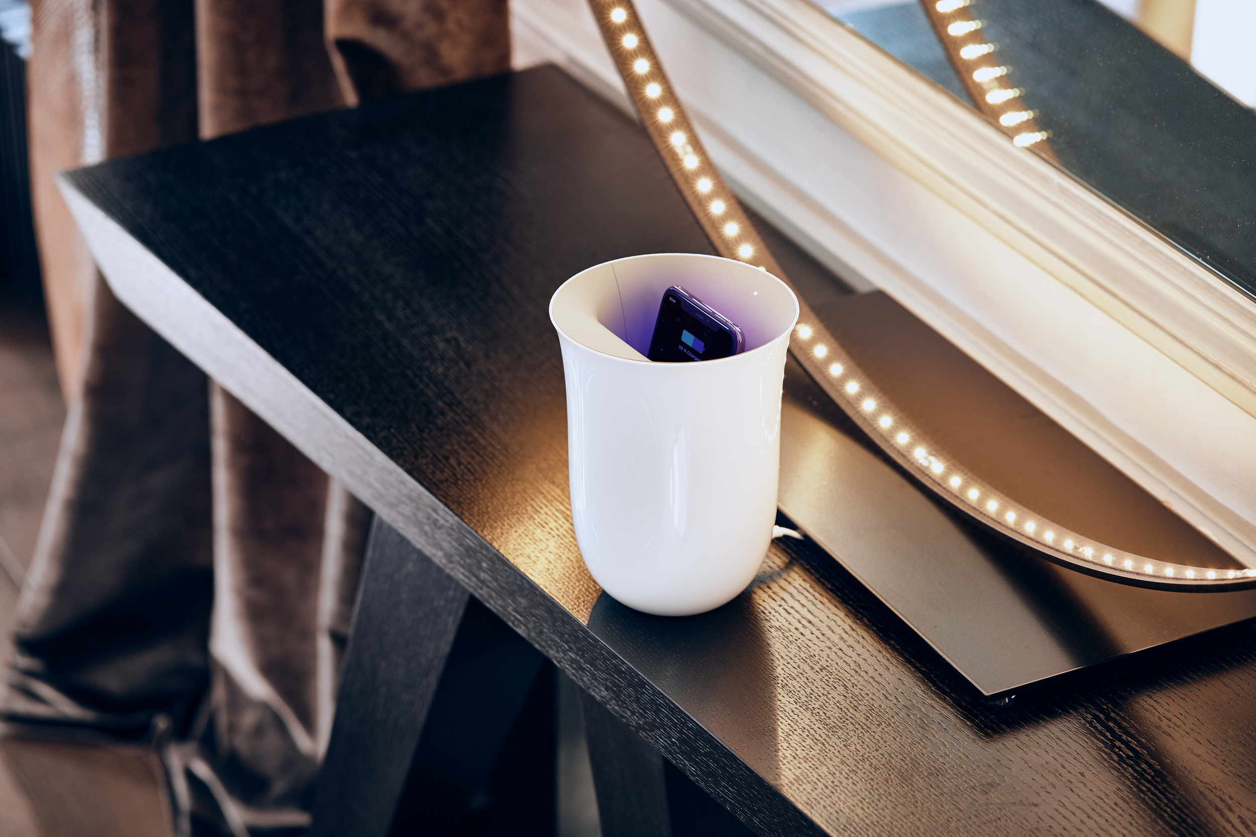 Self Stirring Coffee Mug With Wireless Charging& Night Light by