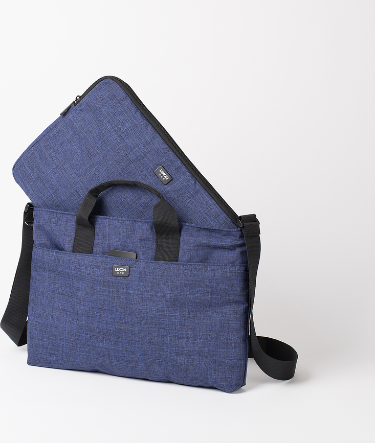 One Torba za prenosnik in dokumente, dvojna, 14", siva