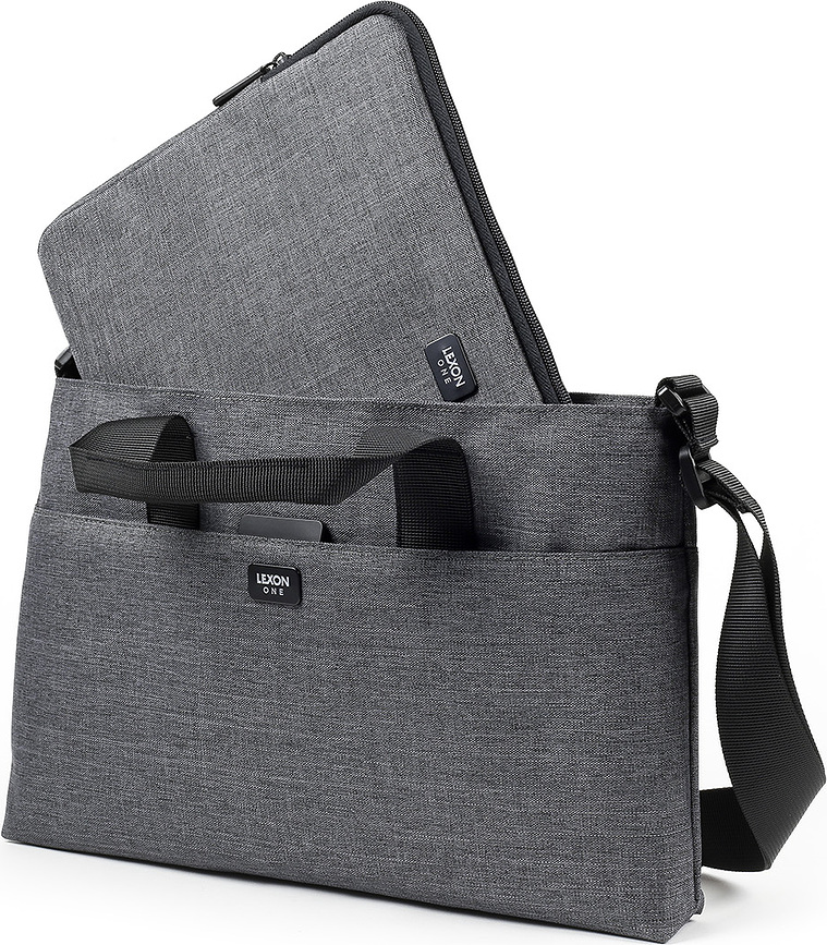 One Torba za laptop i dokumente 14" dvostruka siva