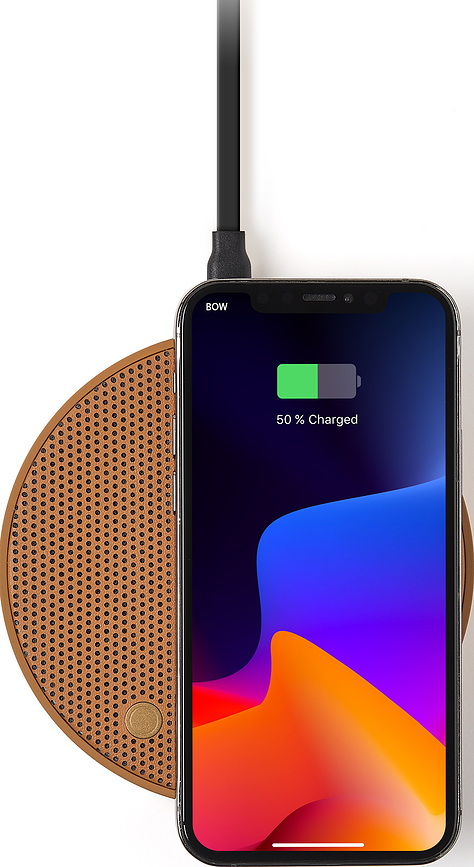 Oslo Energy+ Chargeur Sans Fil avec haut-parleur, rouge foncé