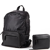 Packable Rucksack schwarz zusammenklappbar
