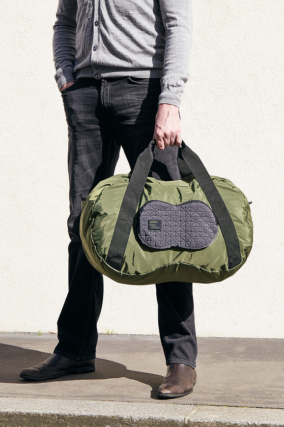 Peanut Sac Polochon pliable, grand, gris