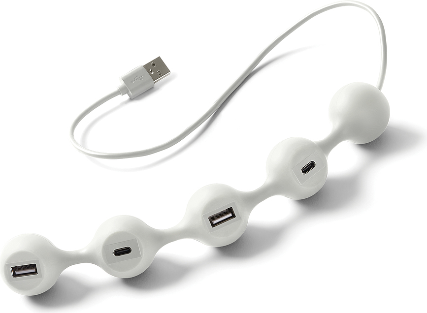 Peas Hub 2 Hub USB 4 ports, blanc