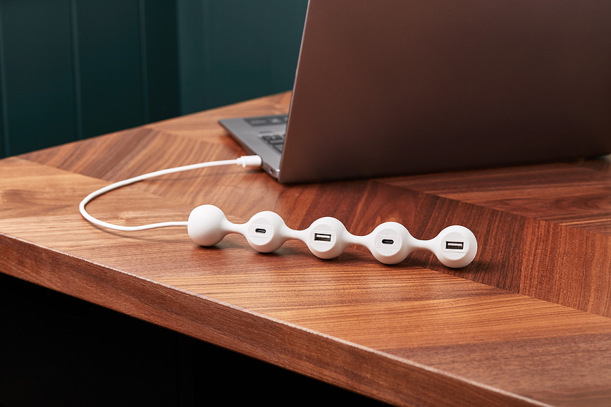 Peas Hub 2 Hub USB 4 ports, kaki