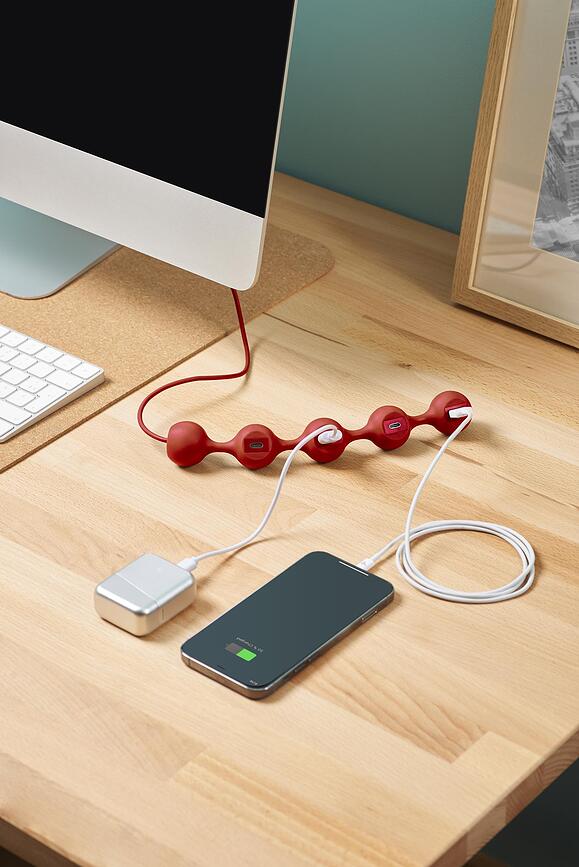 Peas Hub C HUB USB, 4 θύρες, ανοιχτό ροζ