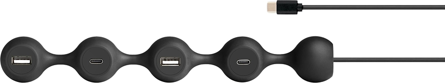 Peas Hub C Hub USB 4 ports, noir