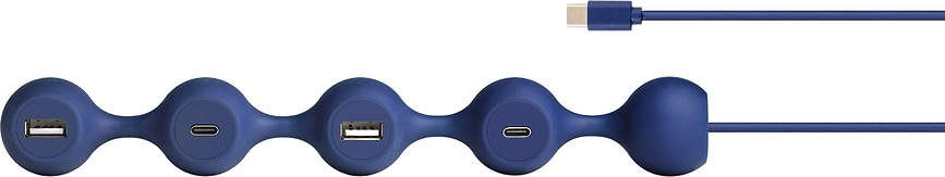 Peas Hub C Razdelilnik USB, 4-portni, temno moder
