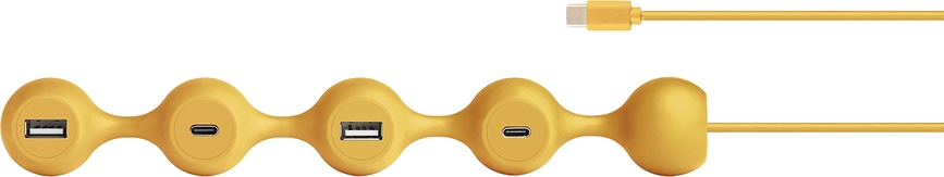 Peas Hub C sárga USB elosztó 4 port